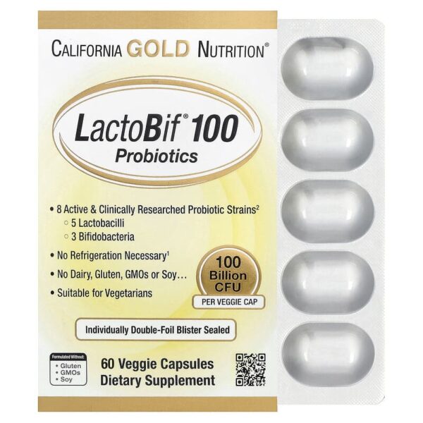 LactoBif® 100 Probiotics, 100 Billion CFU, 60Capsules