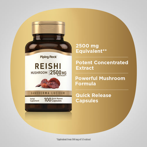 Reishi Mushroom, 2500 mg, 100Capsules - Image 4